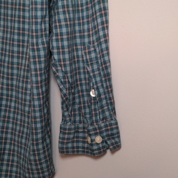 Men's Carhartt Blue Plaid Button Down Collared Long Sleeve Shirt Size Large - Picture 8 of 13